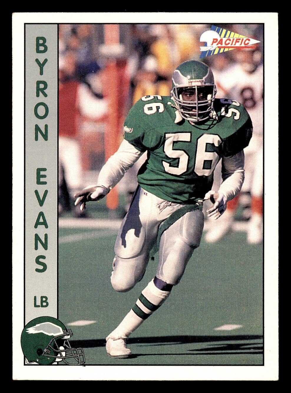 1992 Pacific #564 Byron Evans Football Card Philadelphia Eagles Linebacker